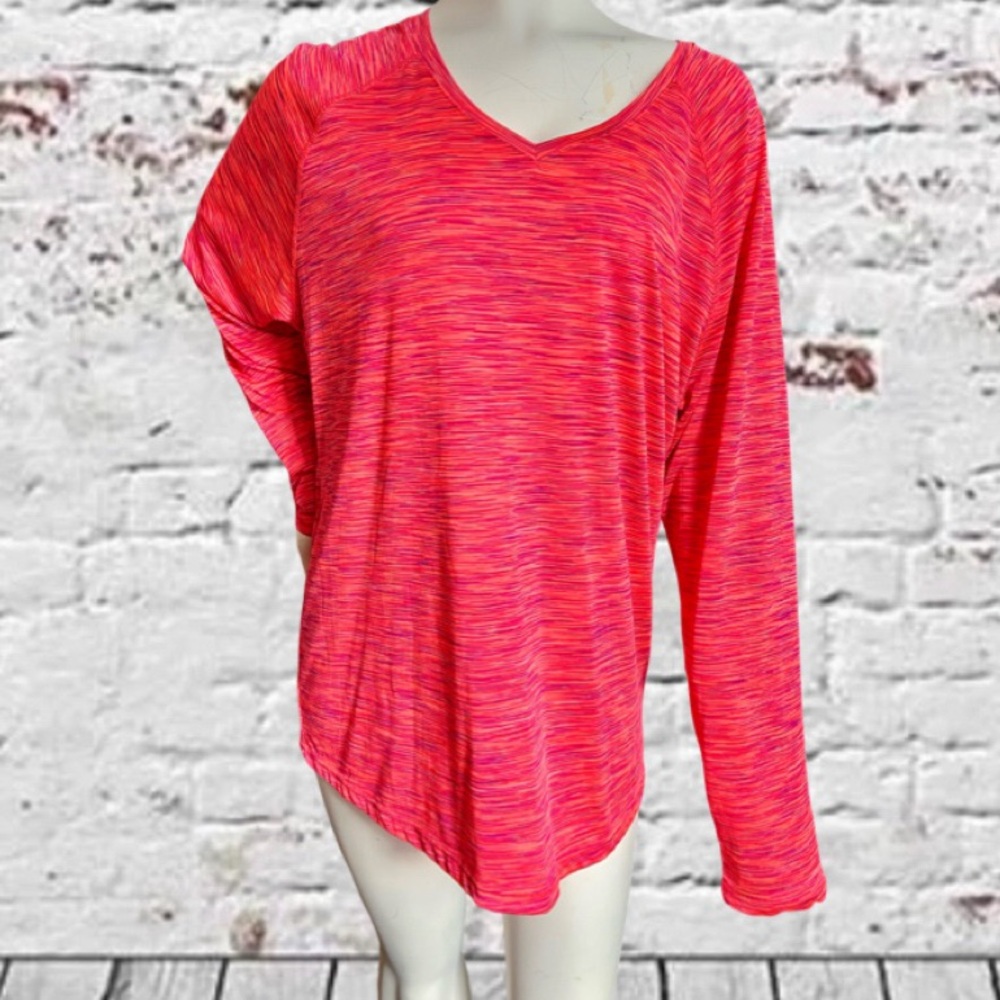 RBX Women’s Long Sleeve Pink Purple, X-Dri Activewear Top, Size 3X